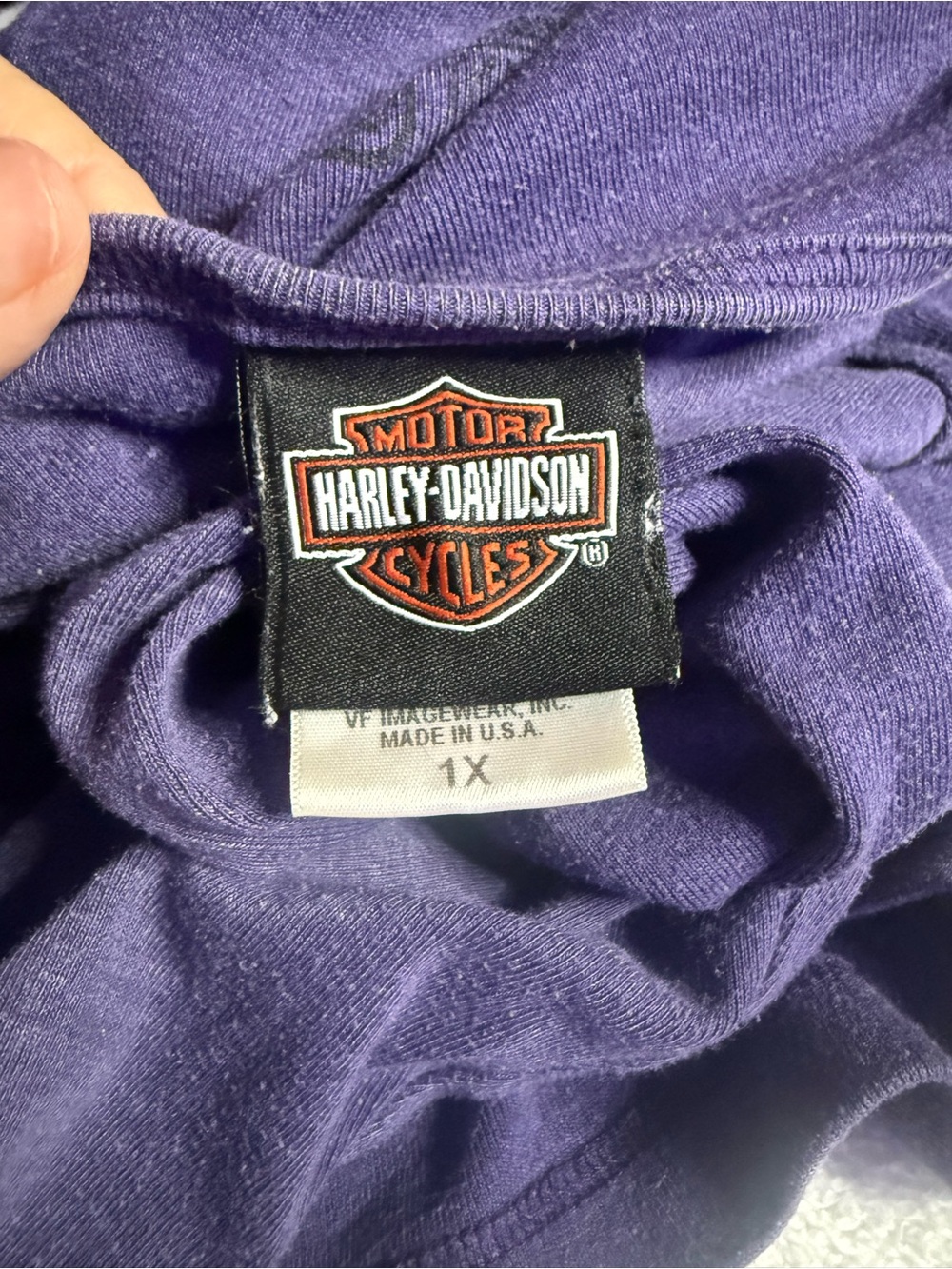 Vintage Y2K Harley Davidson Flare Sleeve Shirt 1X Made in USA Gulf Coast FL - Picture 7 of 8